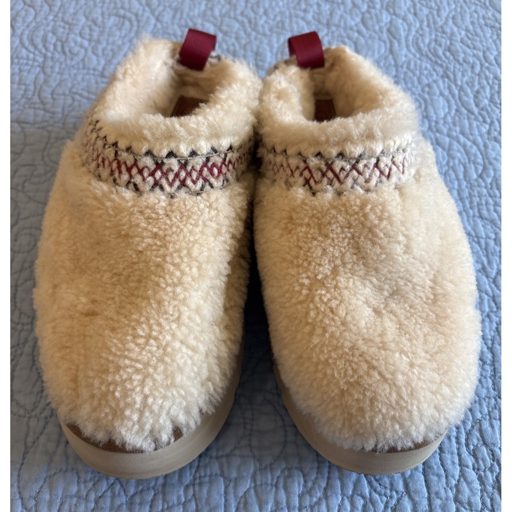 UGG Women's Size 9 US Tazz Heritage Braid Natural Sheepskin Slipper Platform